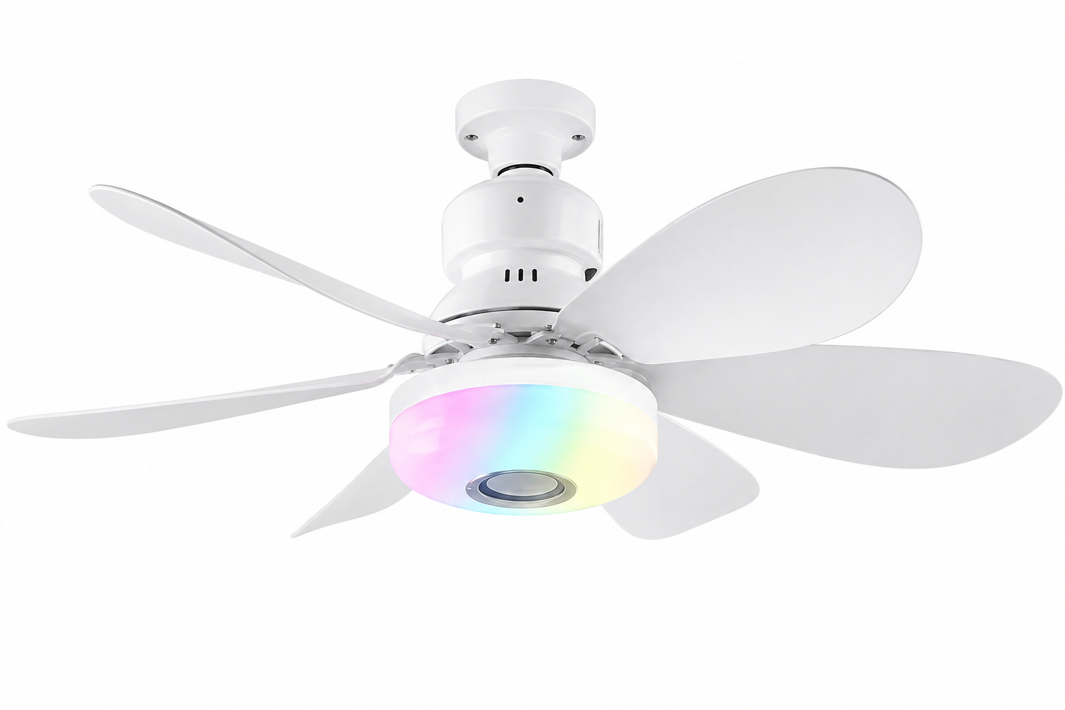 Вентилятор стельовий з RGB підсвічуванням і Bluetooth-колонкою в патрон E27 52 см (RB-567)
