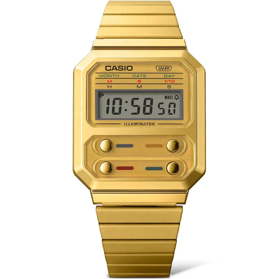 Наручные часы мужские Casio A100WEG-9A Золотой (Ф136) - фото 1