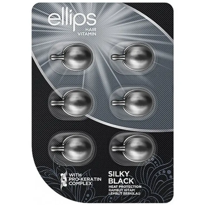 Витамины для волос Ellips Шелковая ночь с про-кератиновым комплексом 6 шт.