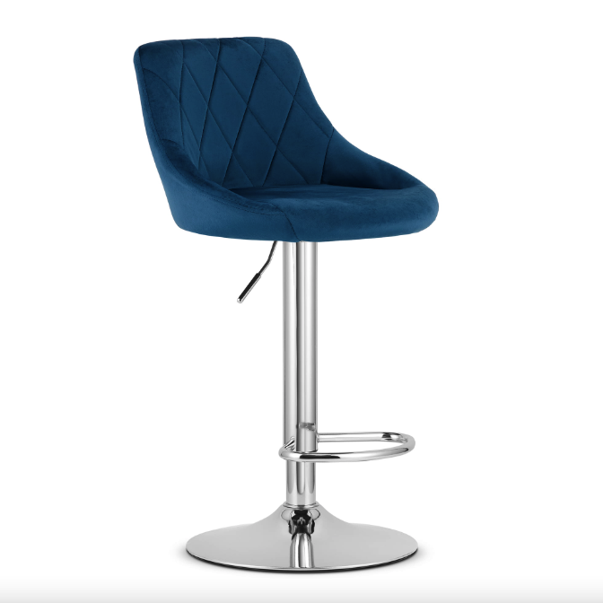 Барный стул Leobert Kast со спинкой Темно-синий (4681)