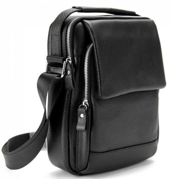 Мужская сумка из натуральной кожи Tiding Bag Черный