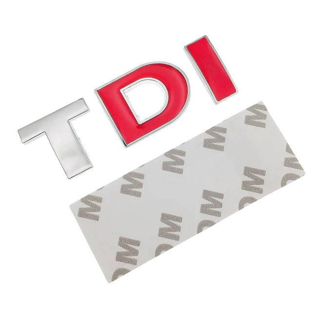 Эмблема надпись TDI на задней части Volkswagen Хром 1/Красный 2 (1704226956)