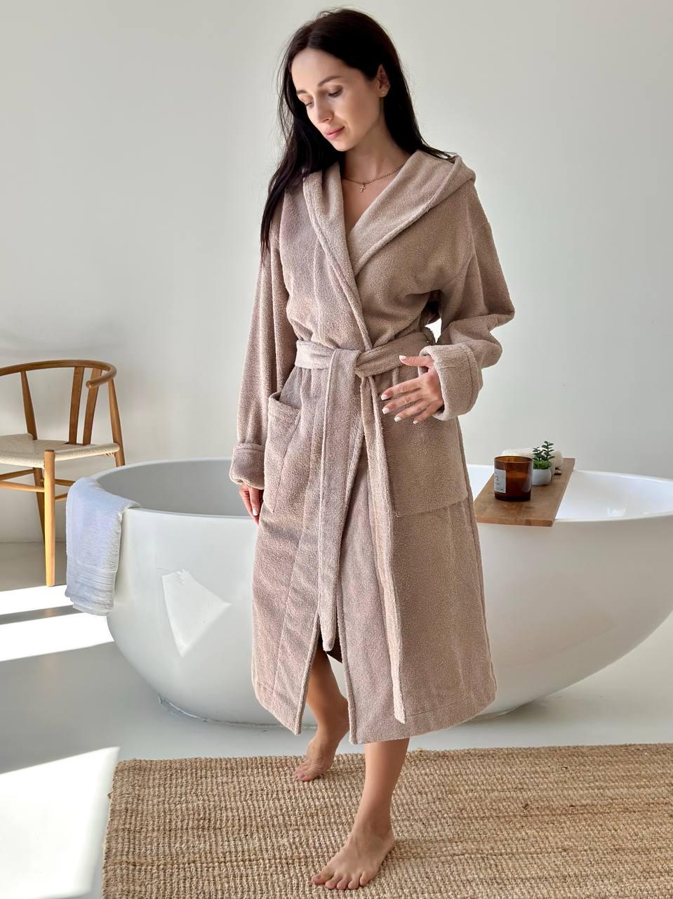 Халат женский COSY Fortune с капюшоном махровый 2XL Бежевый (925H2W) Халат женский COSY Fortune с капюшоном махровый 2XL Бежевый (925H2W)