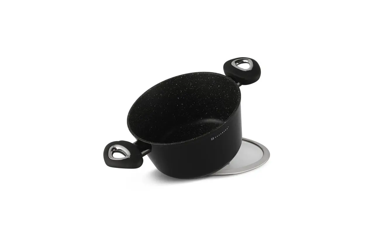 Набір каструль Edenberg EB-7423 литий алюміній/мармурове антипригарне покриття/індукційне дно 8 пр. Чорний (ML-05381) - фото 4