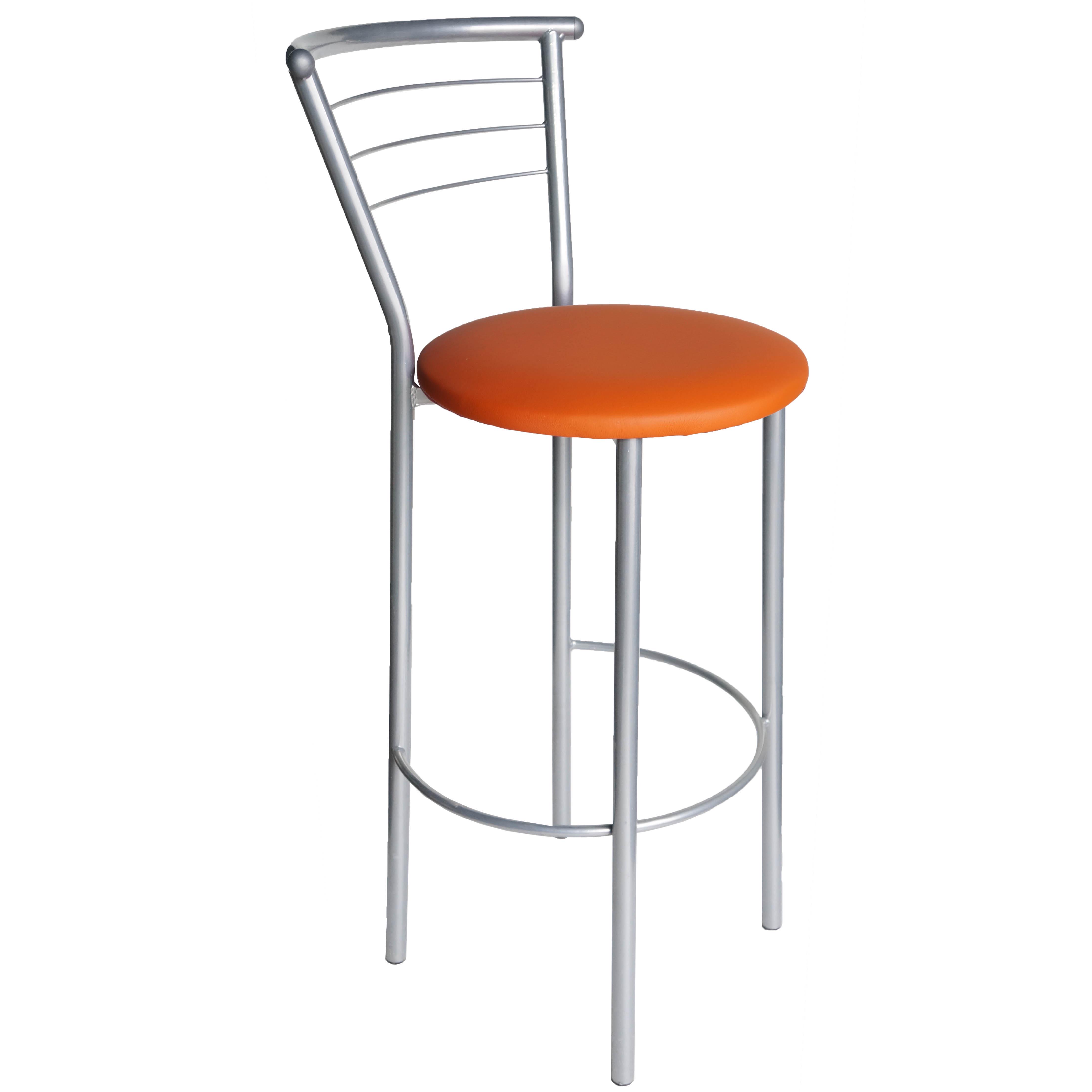 Барный стул Марко Хокер кожзаменитель Алюминий/Оранжевый (U24541-03)