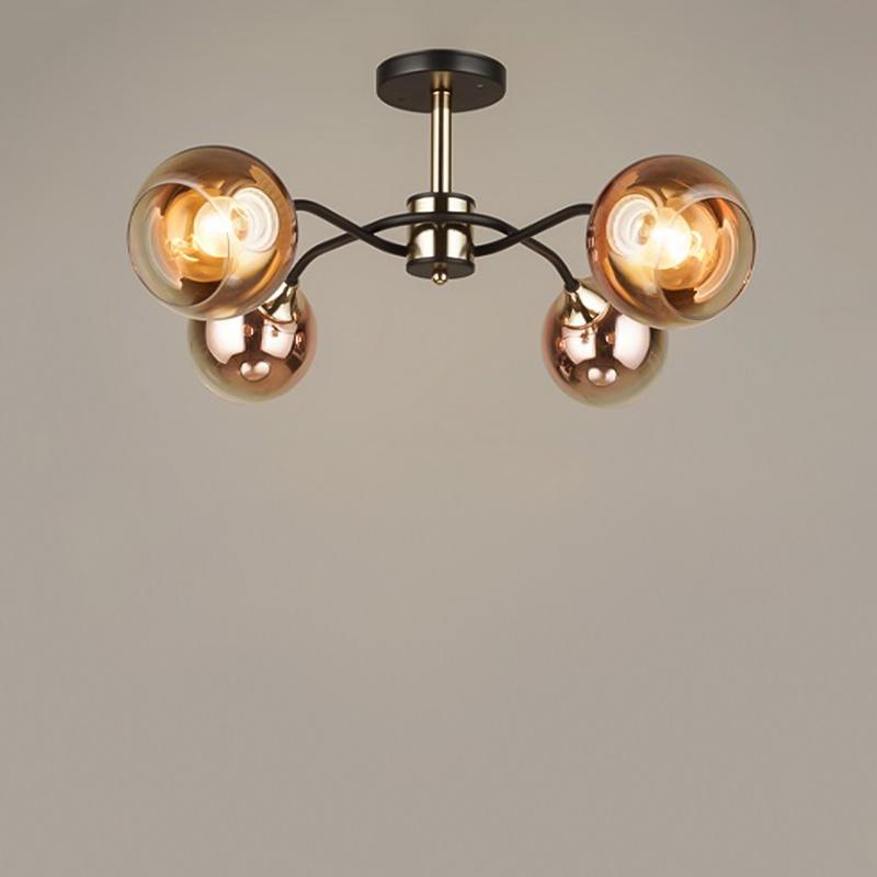 Люстра потолочная Light House SRS-16302/4 на четыре лампы Черный / Золото / Коричневый