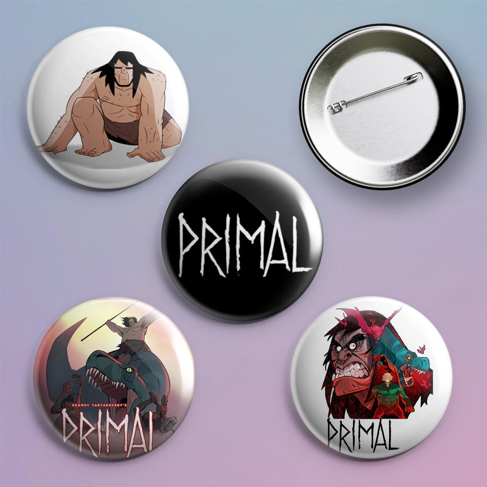 Значки на рюкзак с принтом Primal 4 шт.