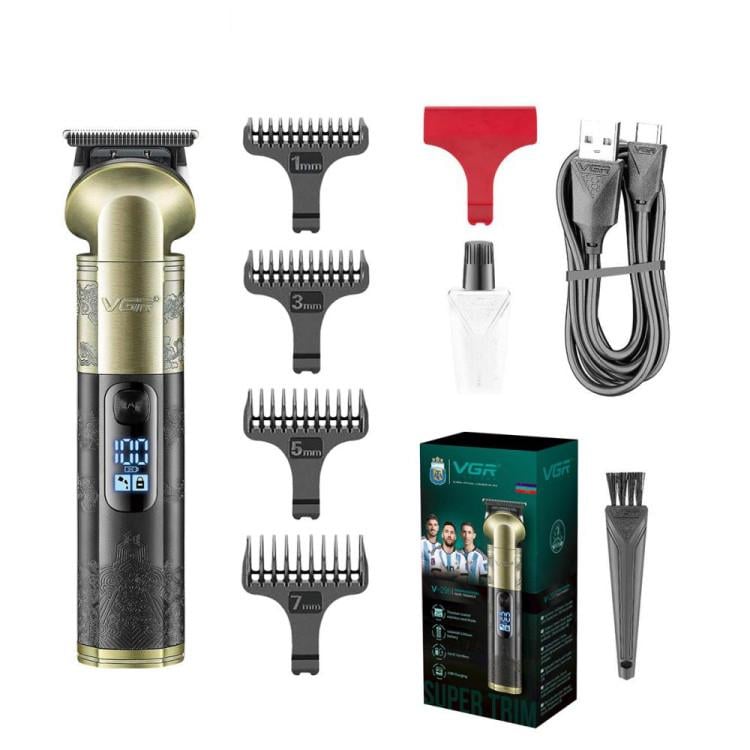 Тример для бороди та вусів VGR V-296 LCD 1200 мАг 4 насадки