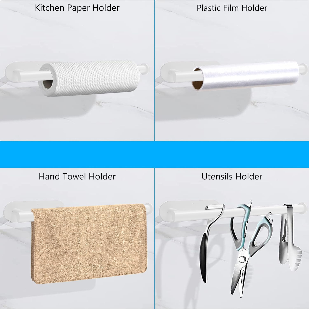 Держатель для бумажных полотенец настенный пластиковый Белый - фото 9