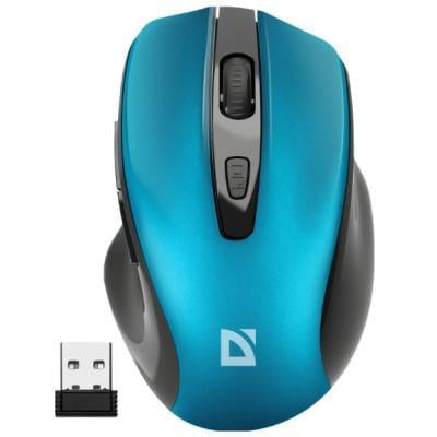 Компьютерная мышка беспроводная Defender Prime MB-053 6 кнопок до 1600 dpi Бирюзовый (36260805)