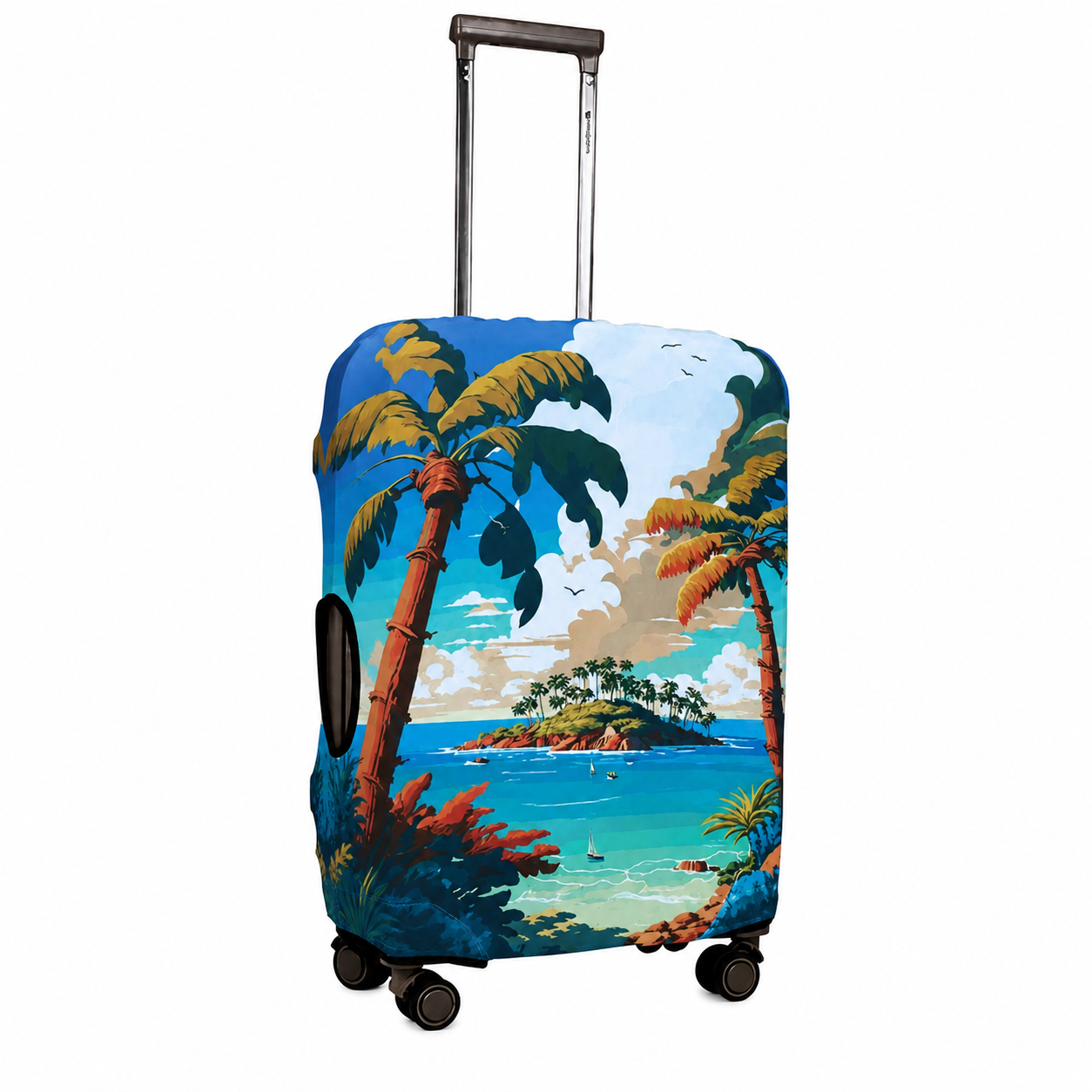 Чехол для чемодана R100605-M 22-24" с дизайном острова (35699174) Чехол для чемодана R100605-M 22-24" с дизайном острова (35699174)