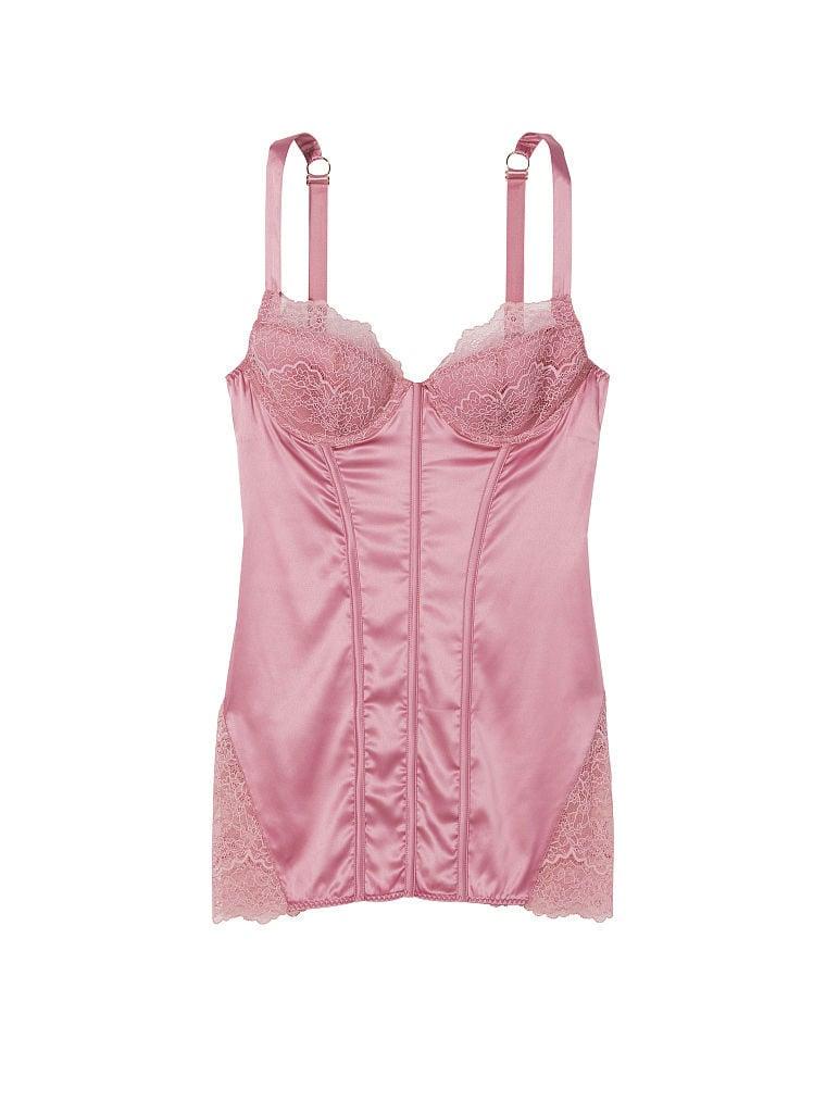 Ночная сорочка Victoria's Secret Stretch Satin Corset Mini Dress S Розовый (2094579835) - фото 3