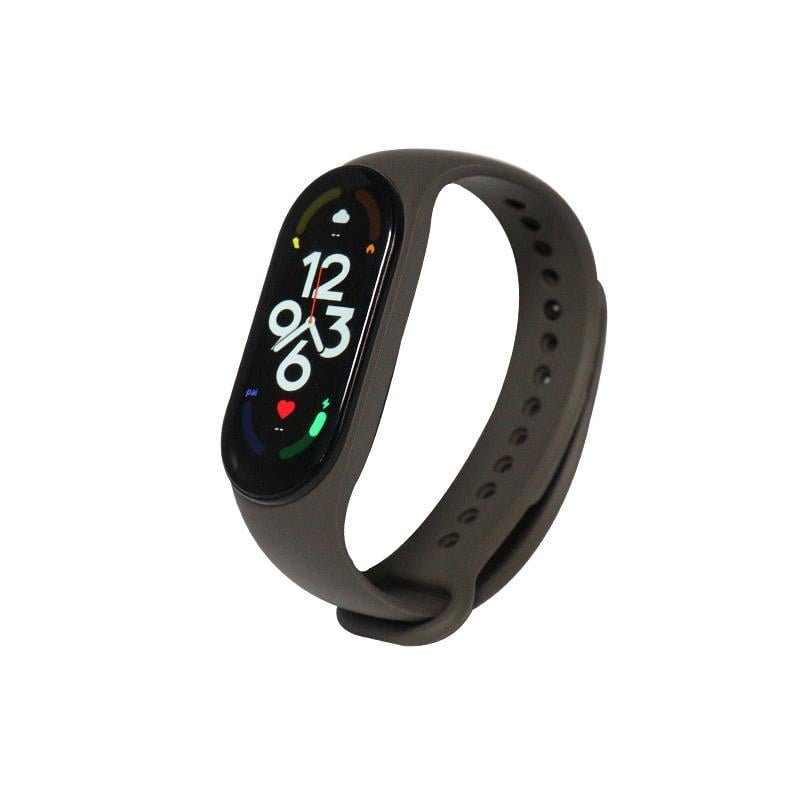 Ремешок Xiaomi Mi Smart Band 7/6/5 силиконовый Серый/Коричневый (1342P)