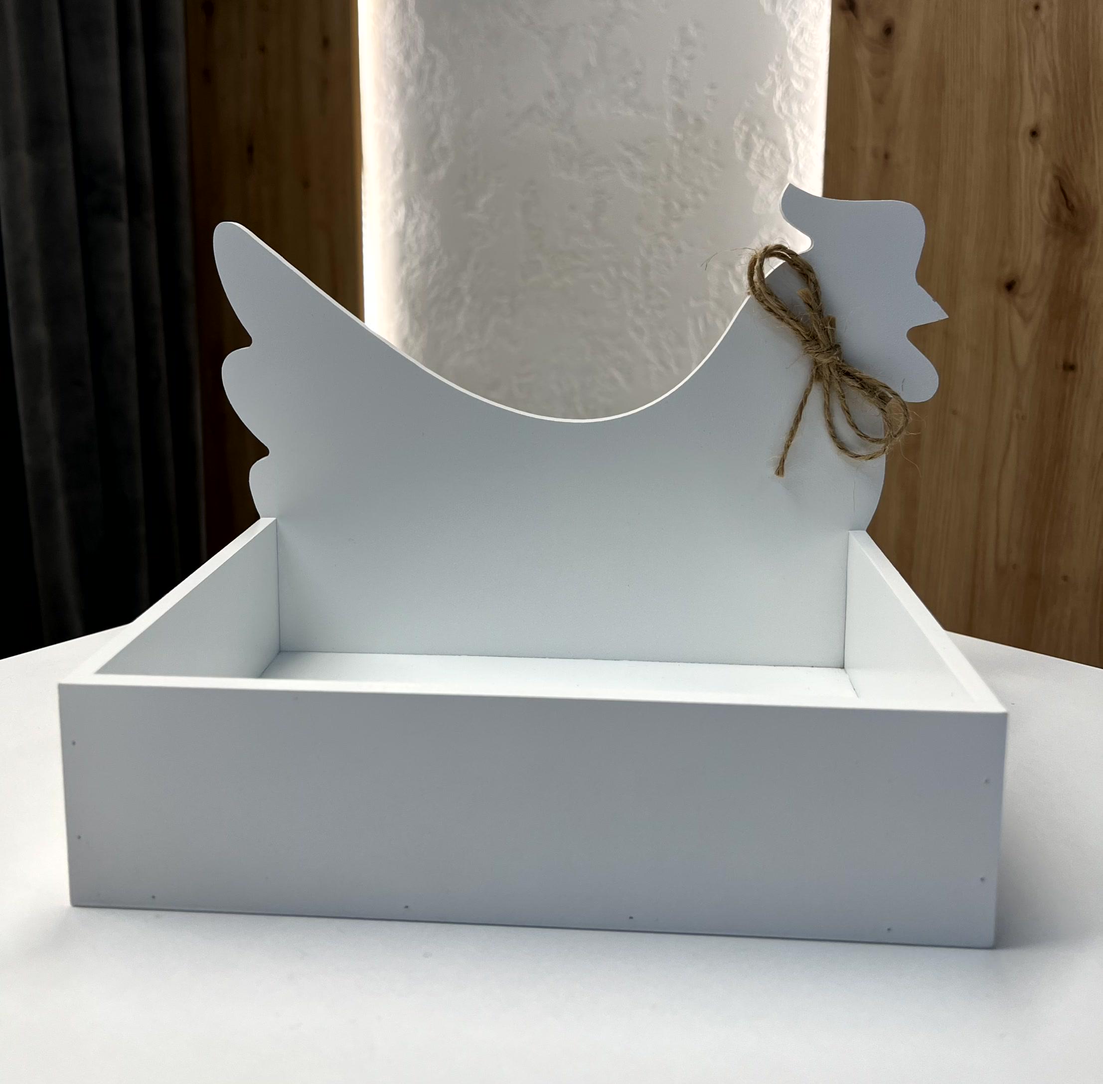 Кашпо дерев'яне Курочка 23х15х19 см Білий