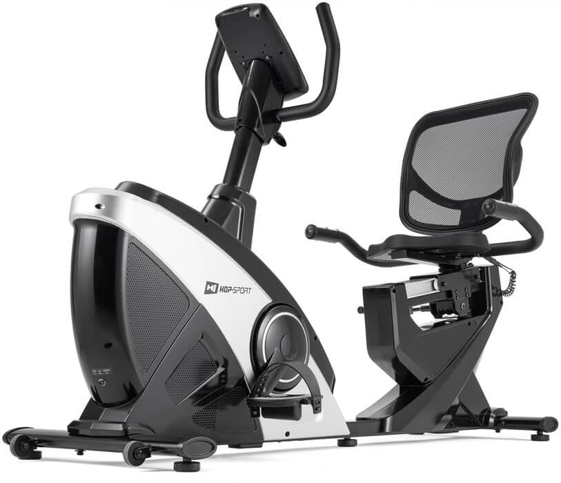 Горизонтальный велотренажер электромагнитный Hop-Sport HS-070L Helix Серебристый iConsole+