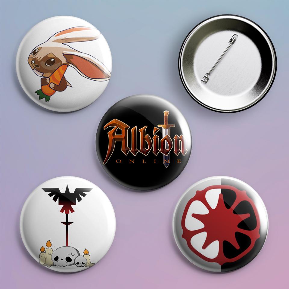 Значки на рюкзак с принтом игры Albion Online 4 шт.