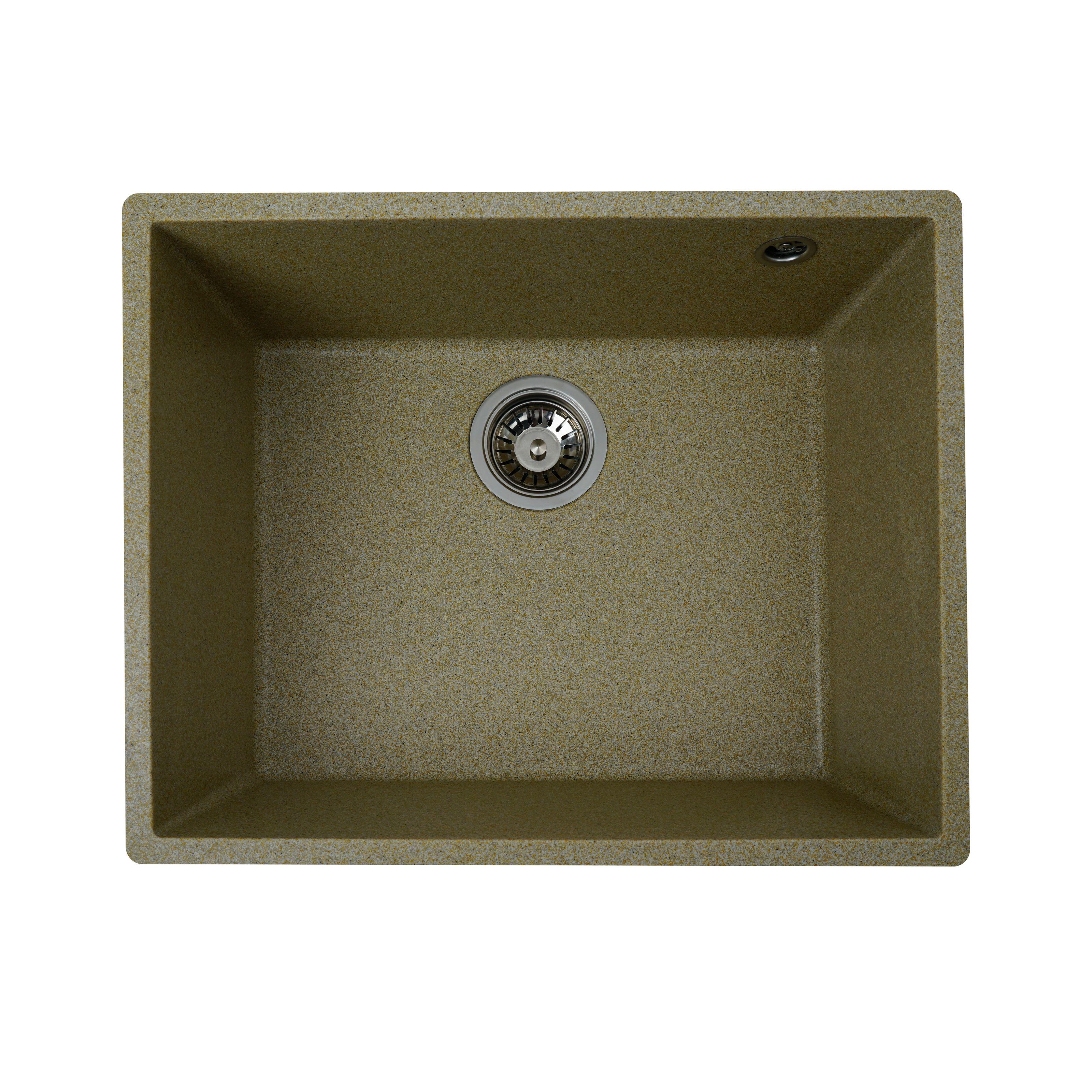 Мойка кухонная Platinum PLS-A30762 гранитная прямоугольная 540x440 мм Бежевый (152014)