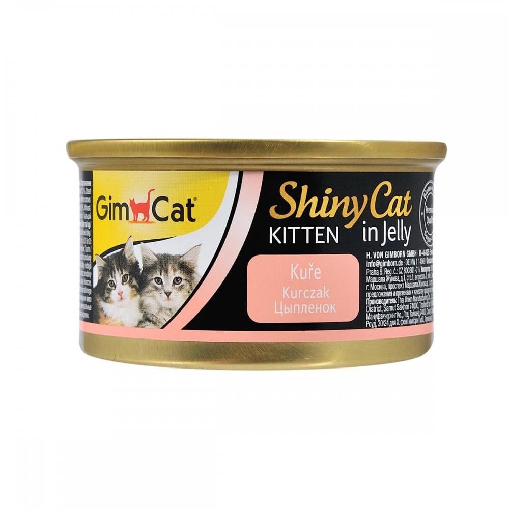 Корм влажный GimCat Shiny Kitten для котят с курицей 70 г (34806684)