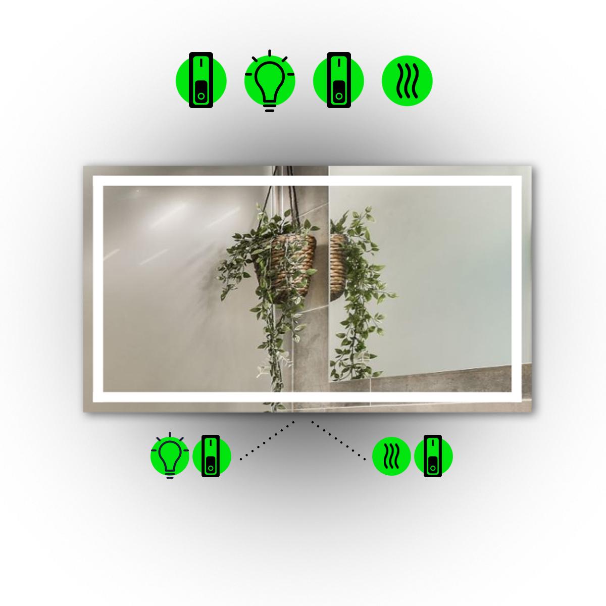 Зеркало с LED подсветкой Karnet с двумя механическими включателями и подогревом, модель Karnet 80x60 см (Karnet/800x600/9191/2/1) Зеркало с LED подсветкой Karnet с двумя механическими включателями и подогревом, модель Karnet 80x60 см (Karnet/800x600/9191/2/1)