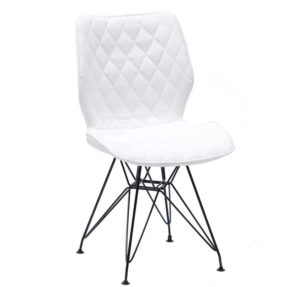 Стул KRISTIAN METALL Black ML шенилл Белый (114381)