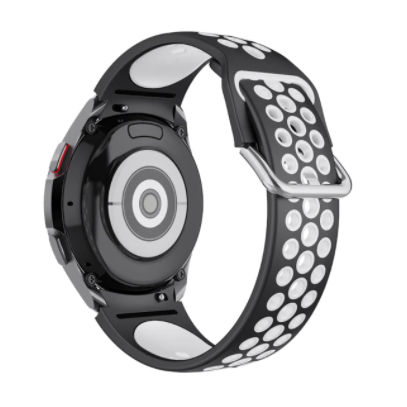 Ремешок силиконовый Watchbands Galaxy Uniq для Samsung Galaxy Watch 4 Classic 46 мм Черно-белый (EP10-9WB78070674)