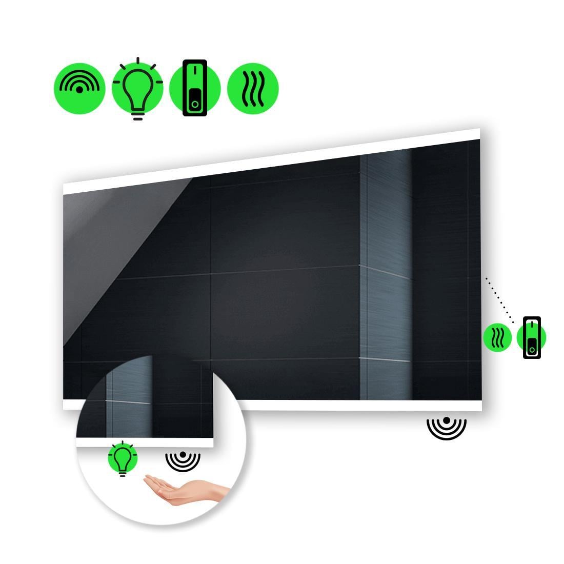 Дзеркало Ines LED з ІЧ вмикачем/підігрівом/механічним управлінням 70x60 см (13498389)