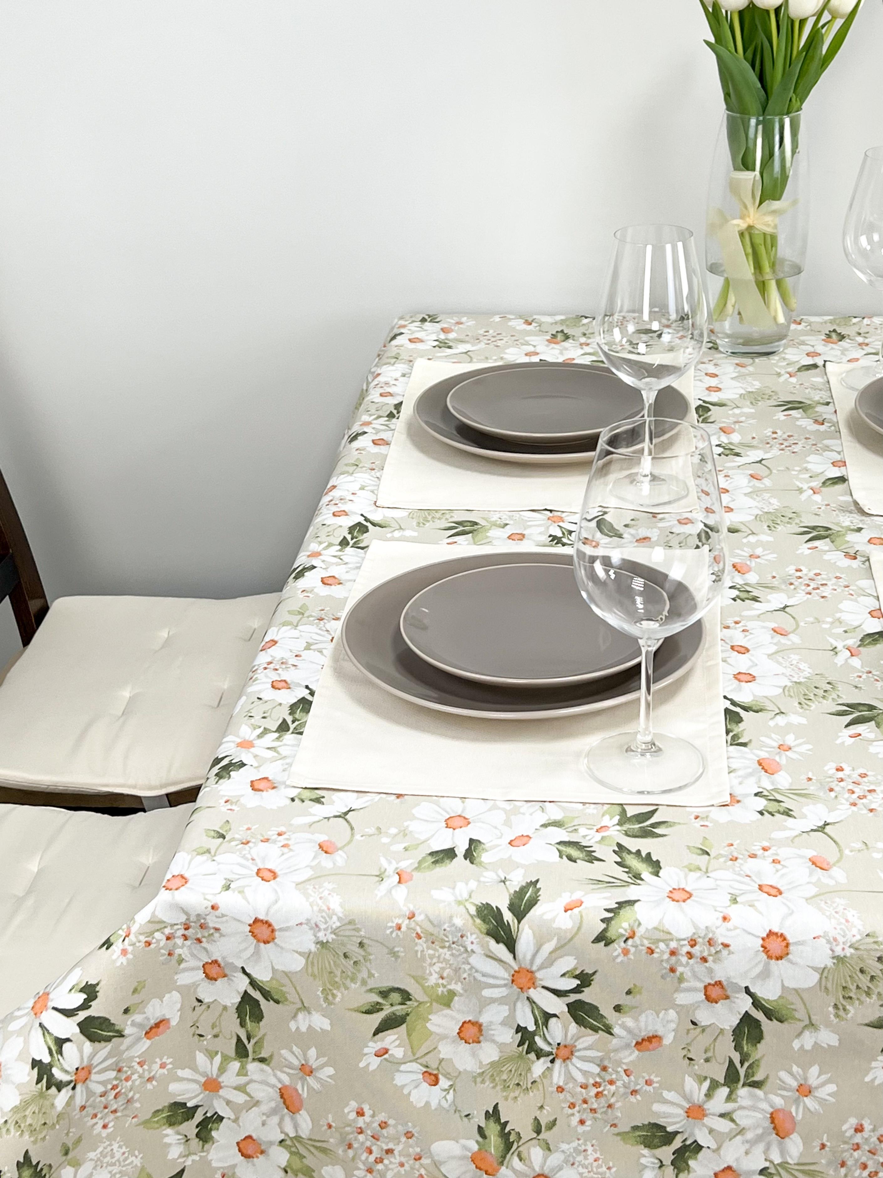 Скатерть водоотталкивающая Ромашка 400x180 см (823-28)