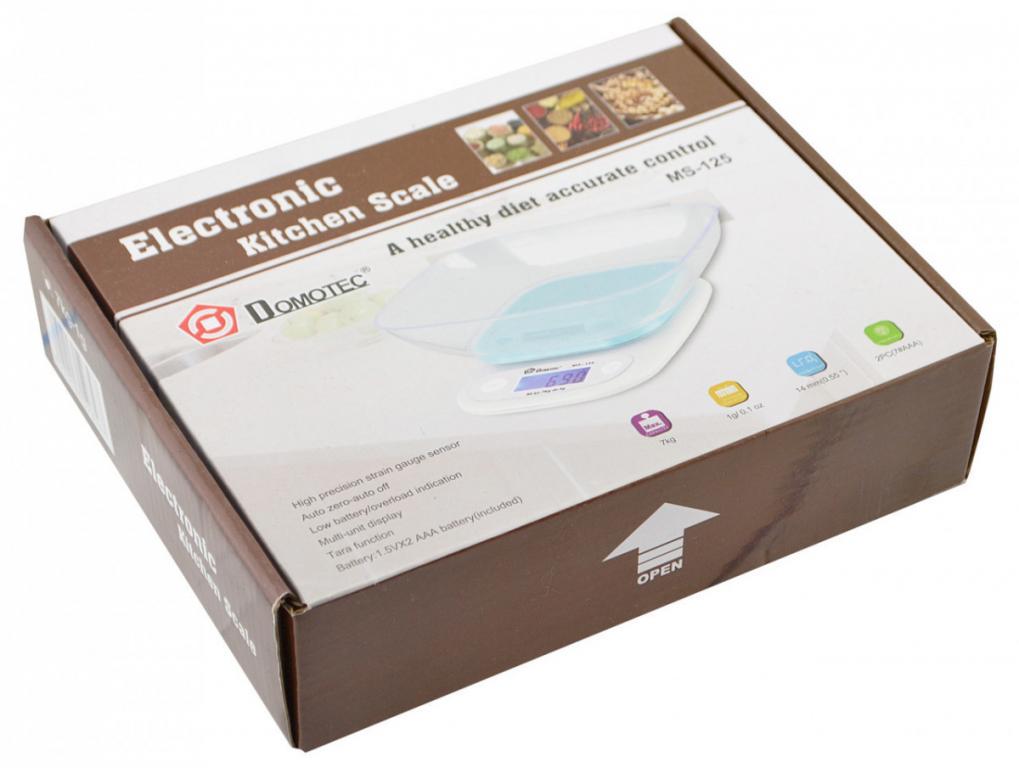 Весы кухонные электронные Domotec MS-125 с чашей на 7 кг Blue - фото 3 Весы кухонные электронные Domotec MS-125 с чашей на 7 кг Blue - фото 3