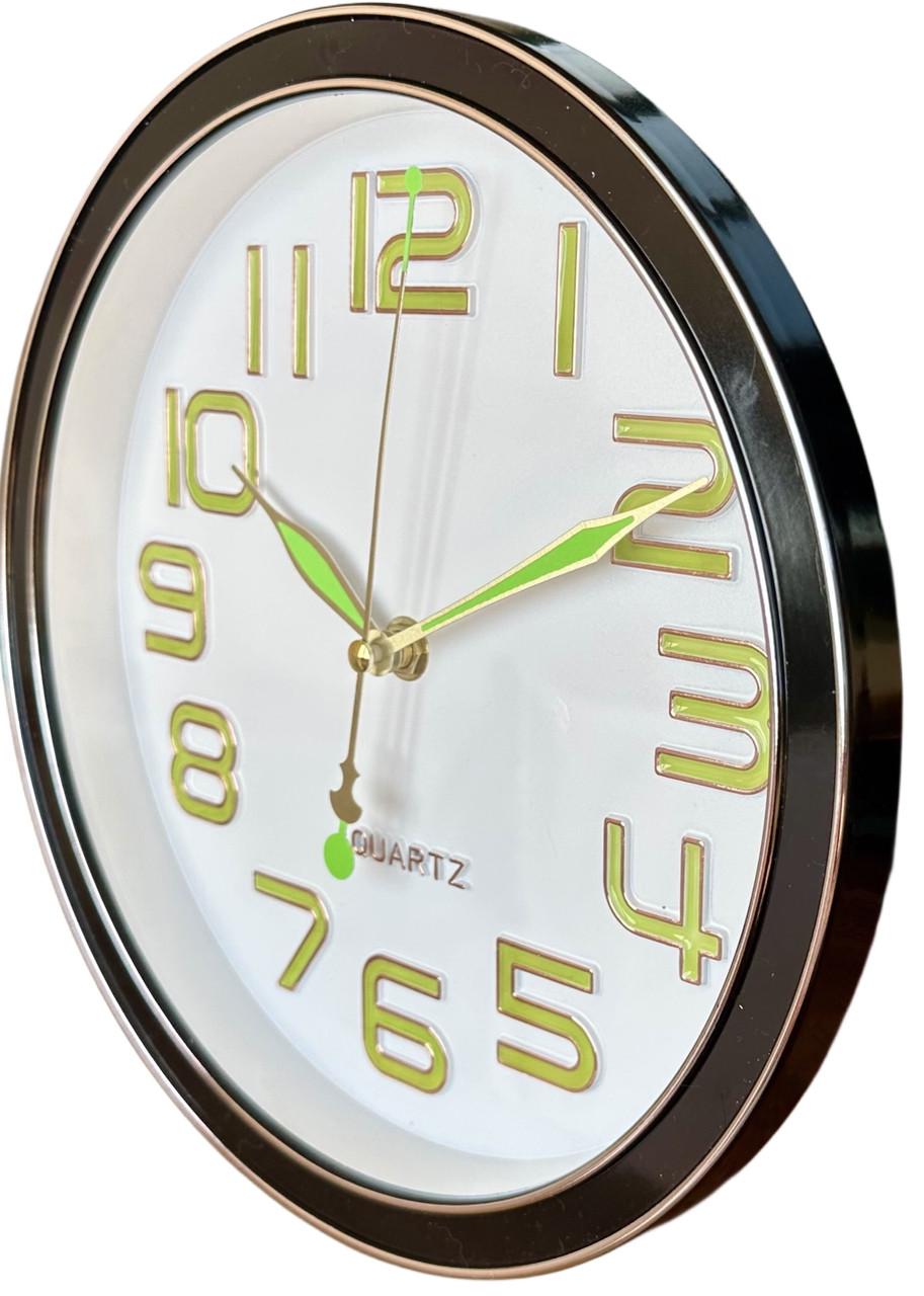 Часы настенные бесшумные Quartz Ph-03-B 25 см Черный (2701923878)
