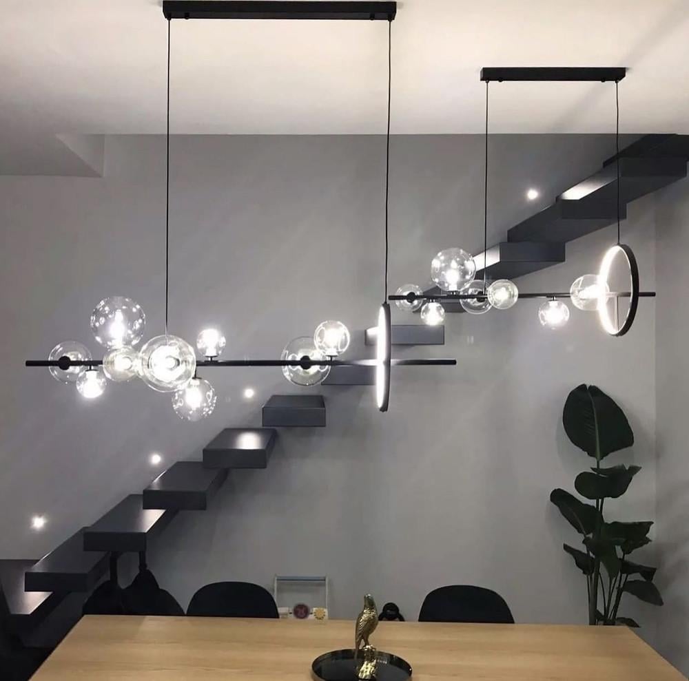 Світильник дизайнерський рейковий на 10 плафонів 120 см (AT 33/10 BK) - фото 5 Світильник дизайнерський рейковий на 10 плафонів 120 см (AT 33/10 BK) - фото 5