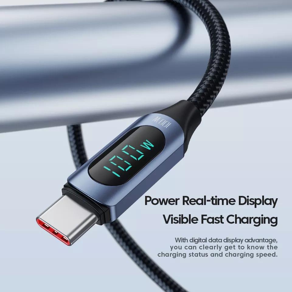 Кабель Toocki Type-C PD 100w Fast Charge с дисплеем Black (25397331) - фото 3