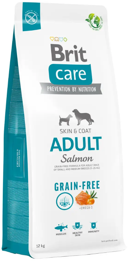 Корм беззерновой для собак мелких и средних пород Brit Care Dog Grain-freeс лососем 12 кг
