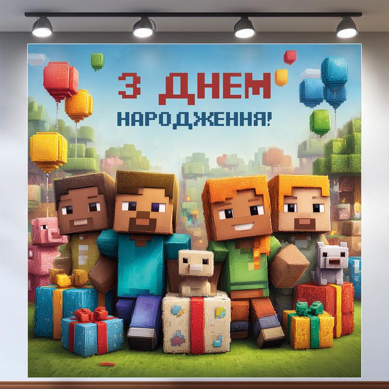 Баннер для фотозоны Майнкрафт 160x160 см №44119 Баннер для фотозоны Майнкрафт 160x160 см №44119