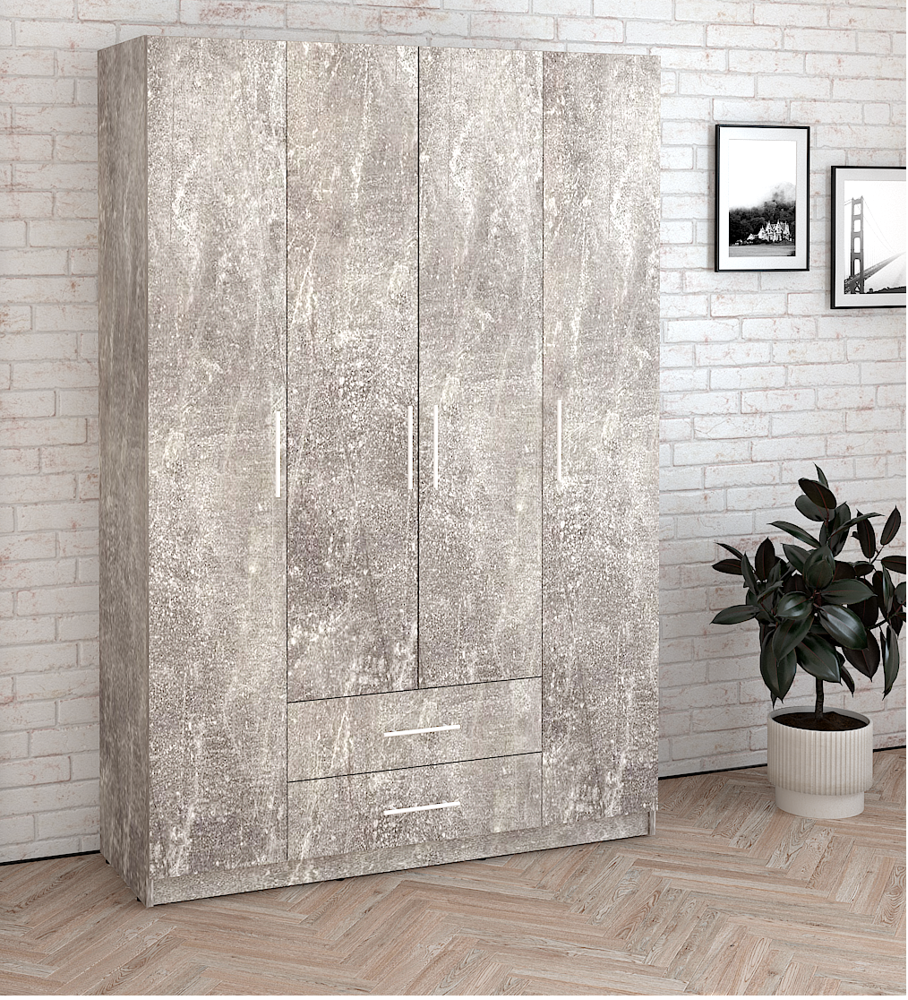 Шафа розпашна Стандарт 2/4 1286х1900х416 мм Бетон - фото 1