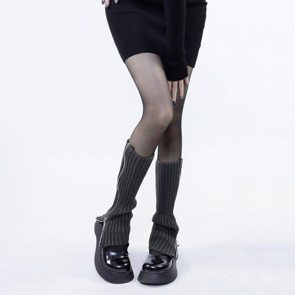 Гетри на блискавці в рубчик One size Темно-сірий (2333) - фото 1 Гетри на блискавці в рубчик One size Темно-сірий (2333) - фото 1