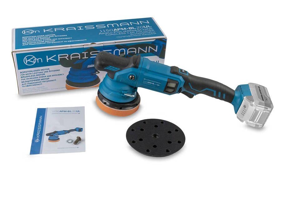 Машина полировальная KRAISSMANN 1150 APM-BL 20UL аккумуляторная (30654196) - фото 2 Машина полировальная KRAISSMANN 1150 APM-BL 20UL аккумуляторная (30654196) - фото 2