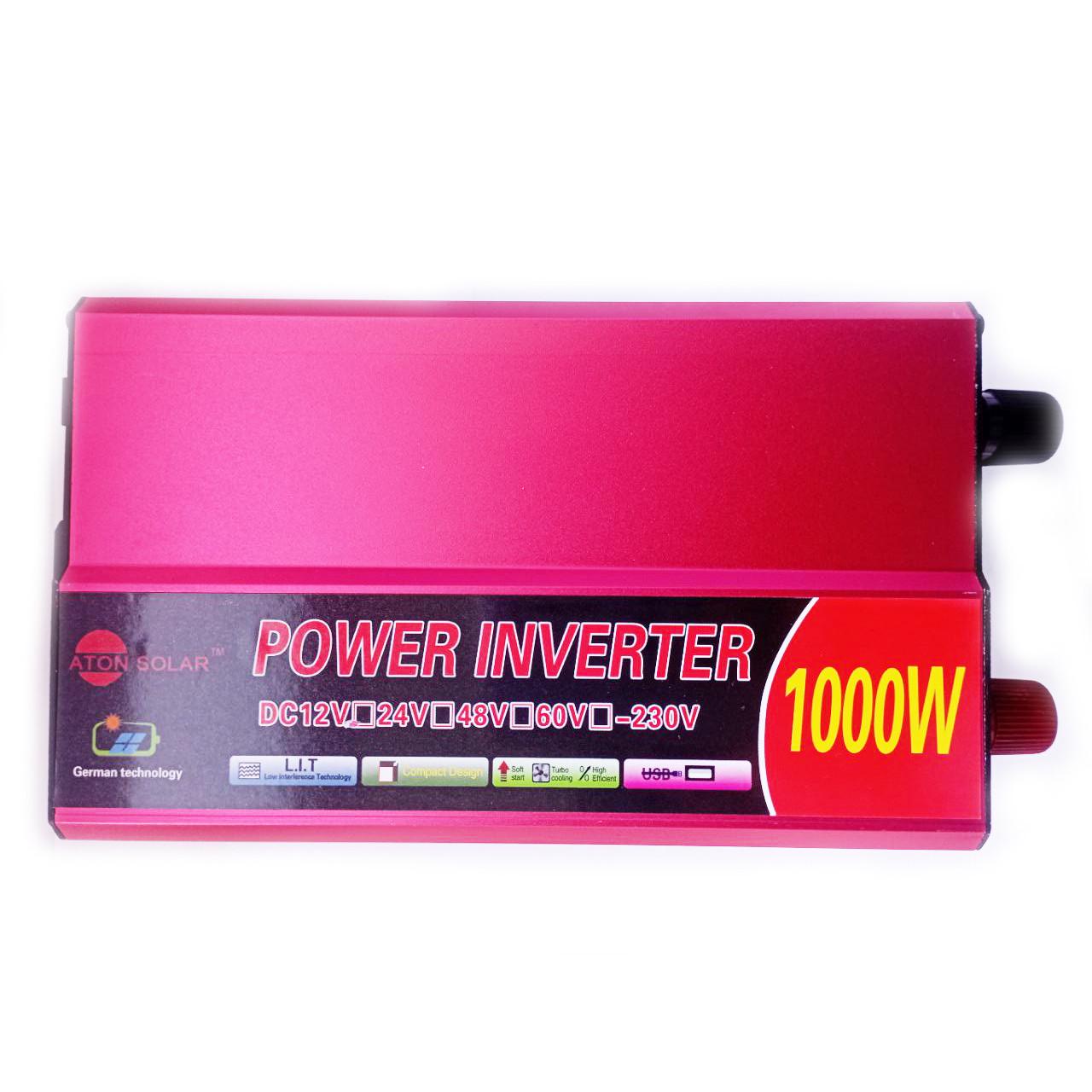 Автомобильный инвертор Aton Solar Power Inverter 006 c 12V на 220V 1000W модифицированная синусоида Red (11032) - фото 2