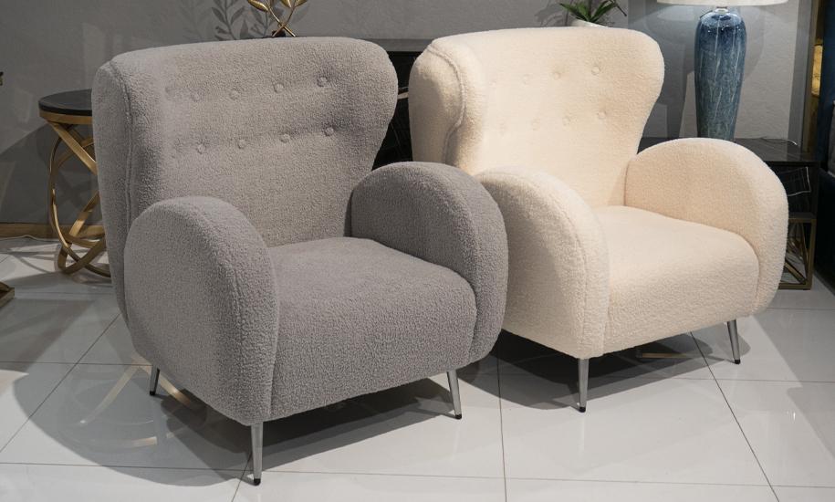 Кресло Камила сиденье букле металл ноги 835x885x865 мм Серый - фото 8