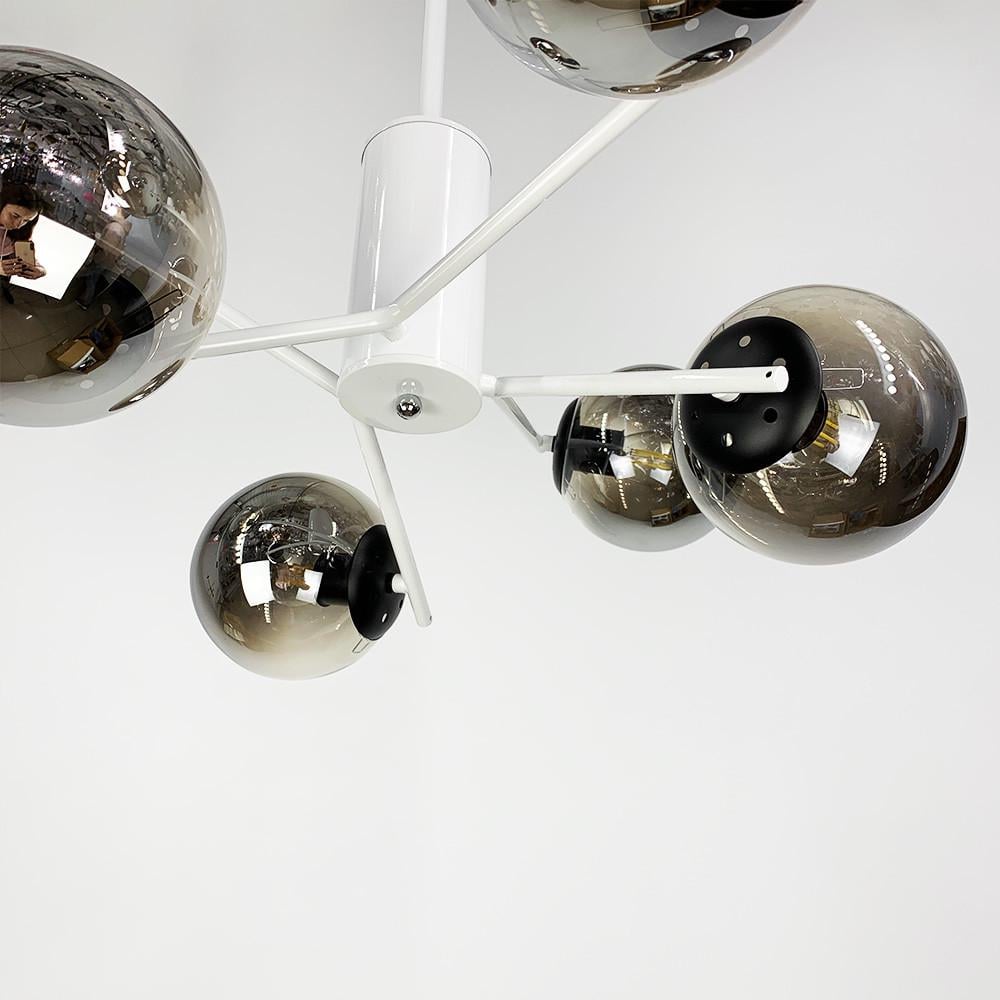 Люстра на 6 графітових плафонів Білий (2005/6 WT+BK) - фото 3 Люстра на 6 графітових плафонів Білий (2005/6 WT+BK) - фото 3