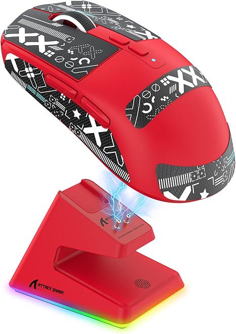 Мышка беспроводная attack shark X6 с док-станцией RGB Red (2455851394) - фото 2