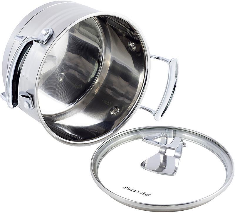 Набір каструль Casserote з нержавіючої сталі зі скляними кришками 1,5/2,4 л - фото 6 Набір каструль Casserote з нержавіючої сталі зі скляними кришками 1,5/2,4 л - фото 6