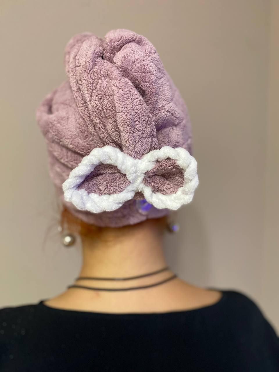 Тюрбан з мікрофібри з гудзиком Бузковий (П4К-am-chalma-bant-002) Тюрбан з мікрофібри з гудзиком Бузковий (П4К-am-chalma-bant-002)