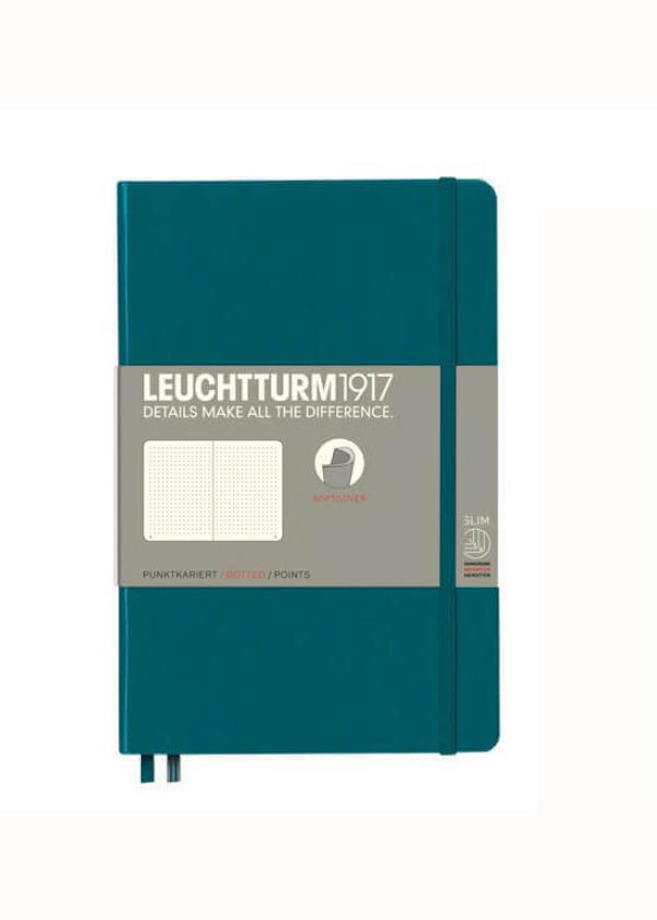 Блокнот Leuchtturm1917 Paperback B6 мягкая обложка чистые листы Зеленый тихоокеанский (359680)