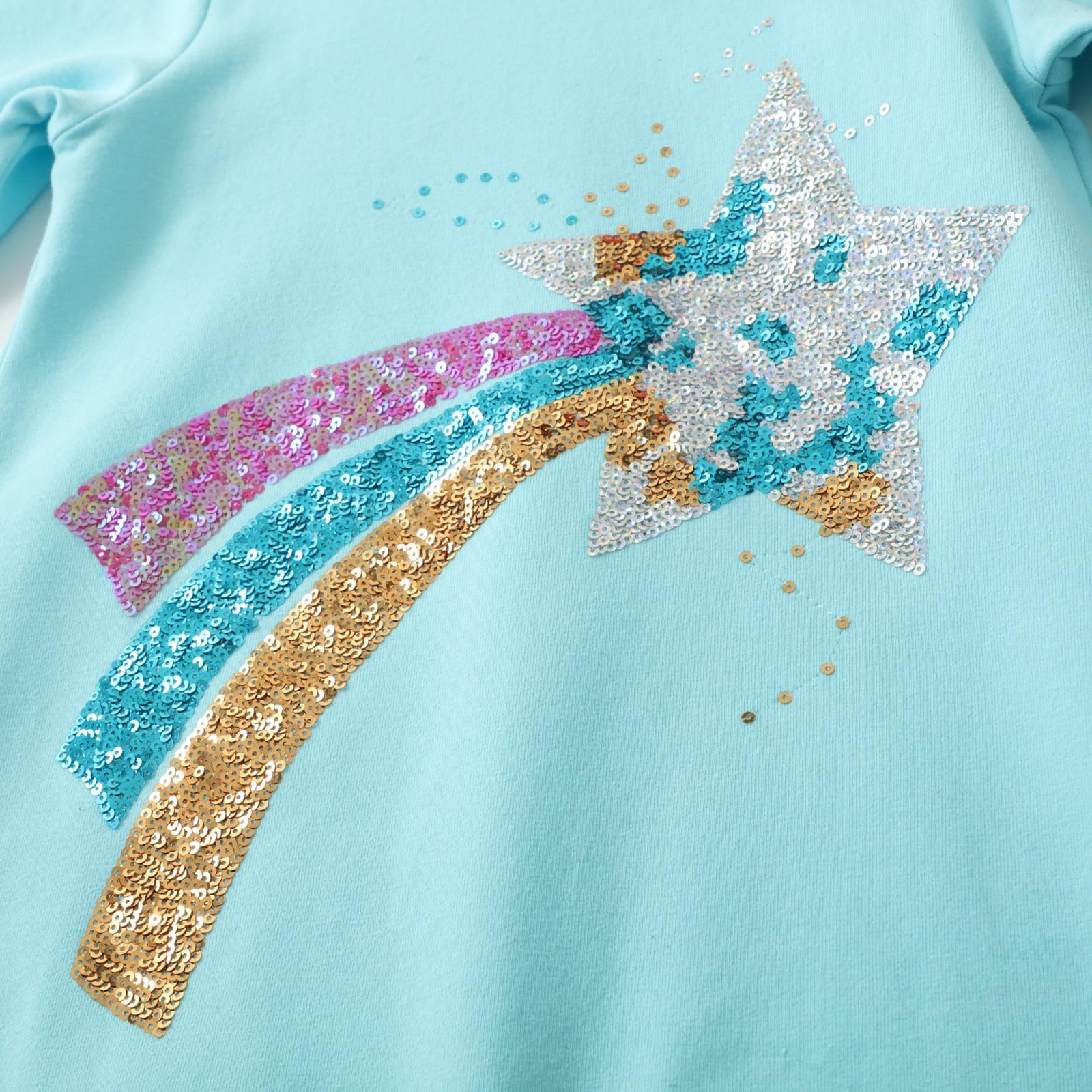 Платье детское со звездой 98 см Голубой (23992040) - фото 3 Платье детское со звездой 98 см Голубой (23992040) - фото 3