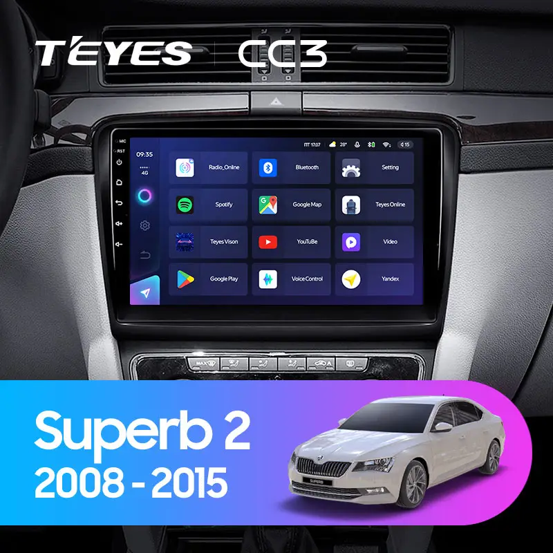 Автомагнитола штатная Teyes для Skoda Superb 2 B6 2008-2015 Android C3 6/128G 360° - фото 3