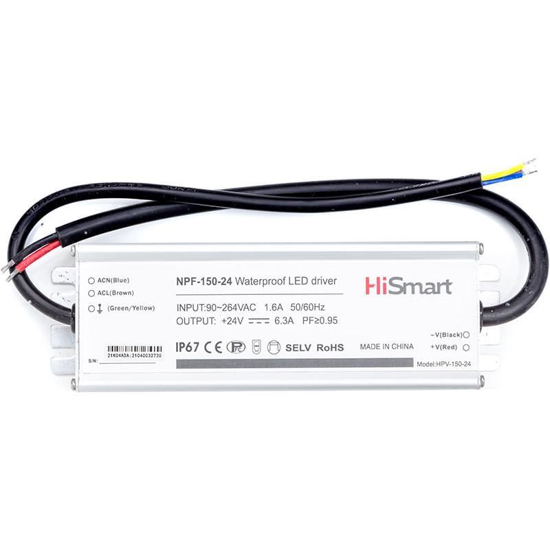 Блок живлення HiSmart 24V 6,3A 150W PFC IP67