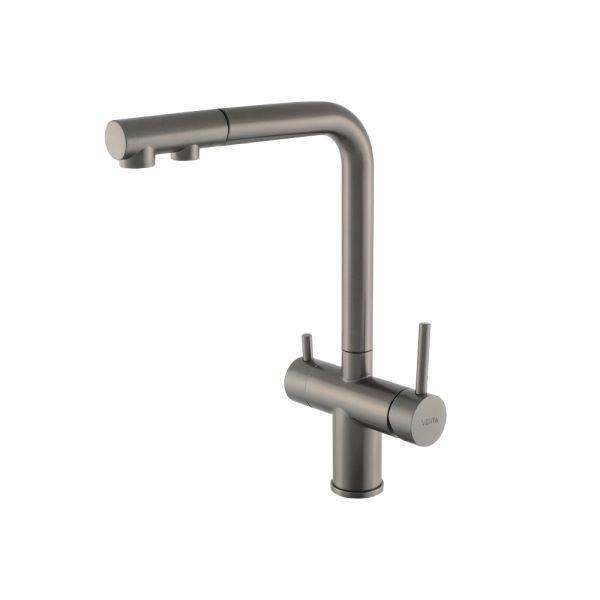 Змішувач для кухні VENTA BK82FEG під фільтр з висувним виливом Графітовий (27437812)