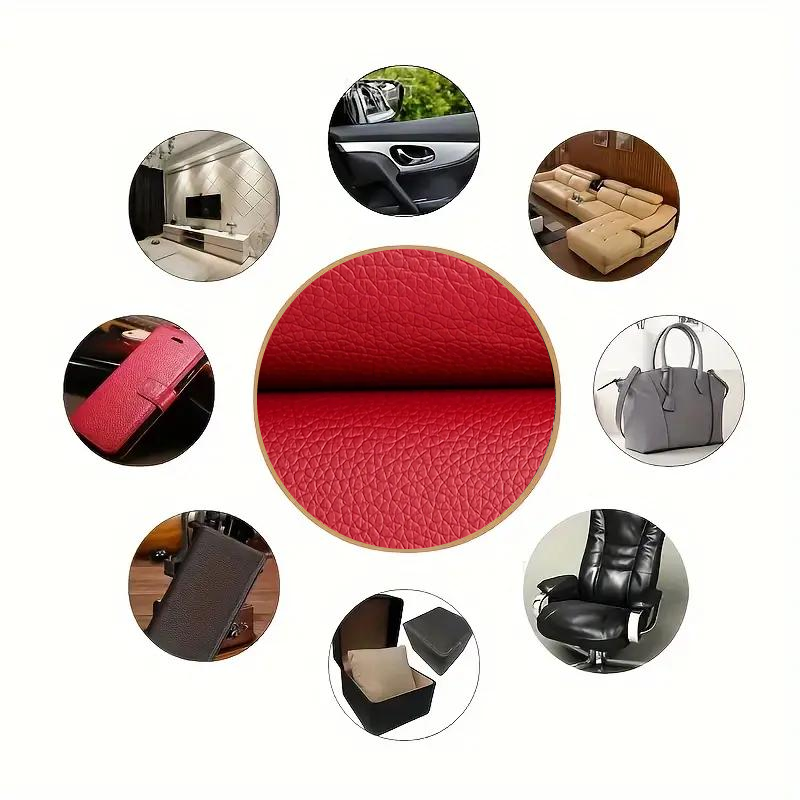 Латка зі штучної шкіри самоклеюча 20х30 см Яскраво-червоний - фото 9