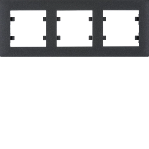 Рамка трехместная горизонтальная Hager Lumina Intens Черный (WL5733)