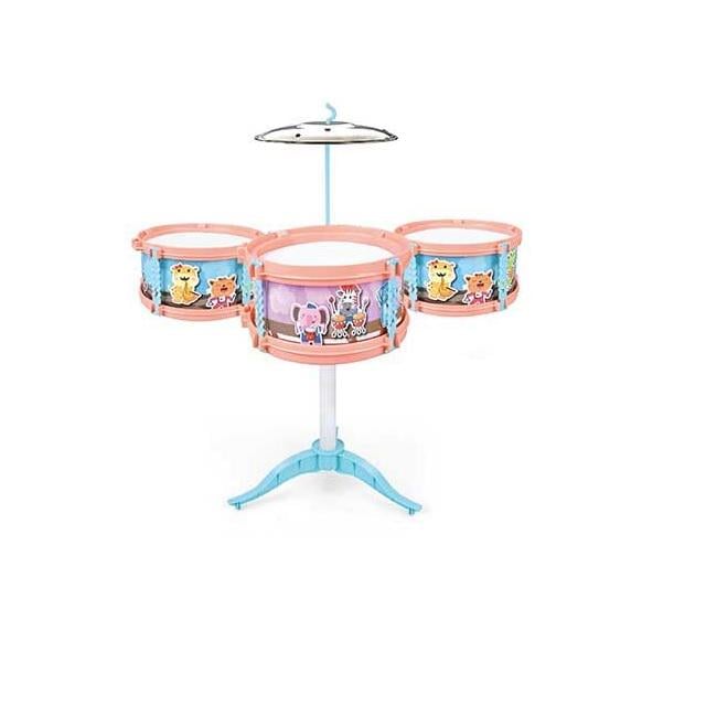 Дитячий барабан Jazz Drum 3 барабани/тарілка/палички/стільчик Pink (136484)
